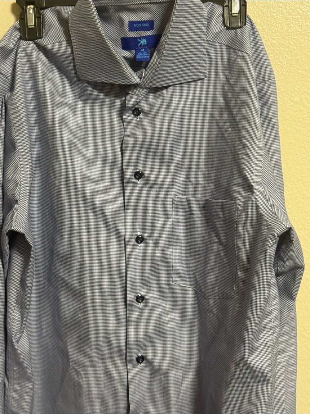 Men's Blue Micro-Check Dress Shirt